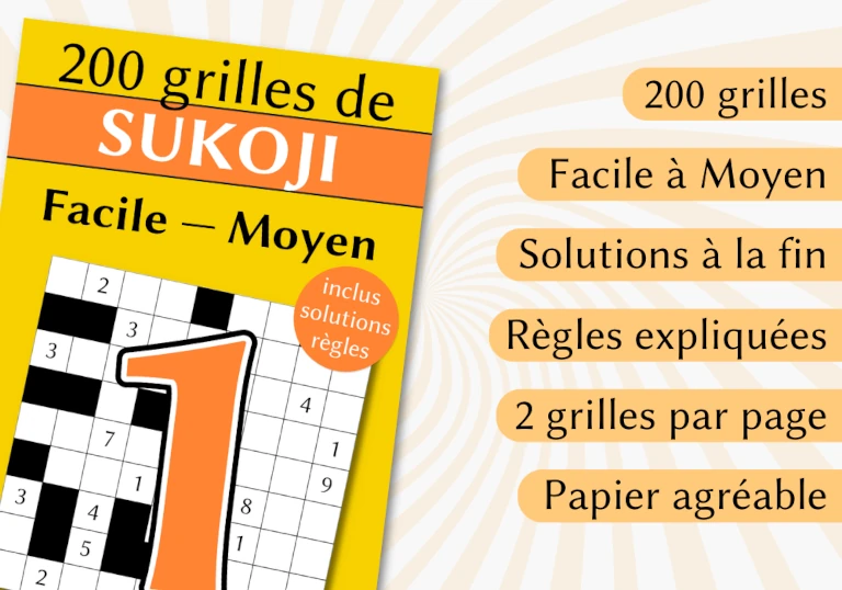 Livre 200 grilles de Sukoji facile à moyen