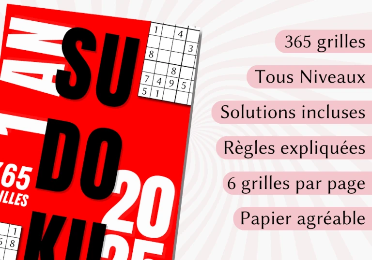 Livre 365 grilles de sudoku pour 2025