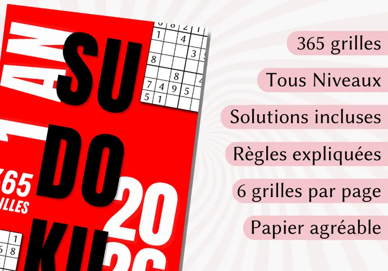 Livre 365 grilles de sudoku pour 2025