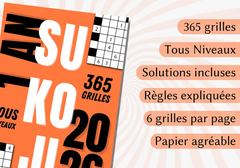 Livre 365 grilles de sukoji pour 2025